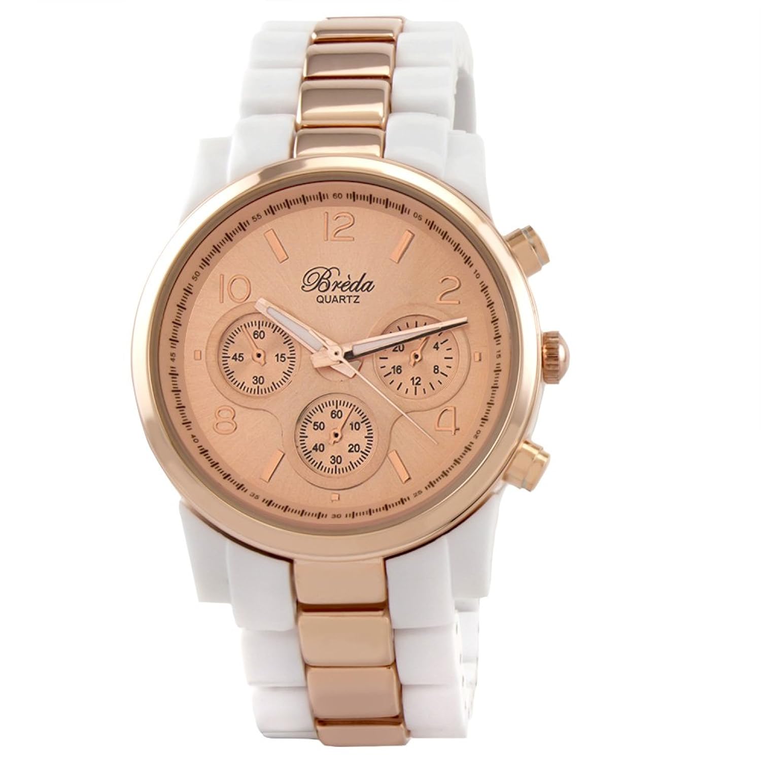 breda 女式2310-whiterosegold dakota rose-gold 和白色双色手表